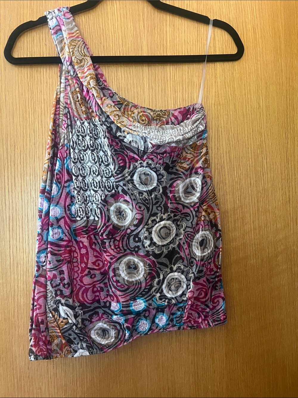 Chelsea & Violet One-Shoulder Tank Top - Pink, Purple, Blue, Black, White